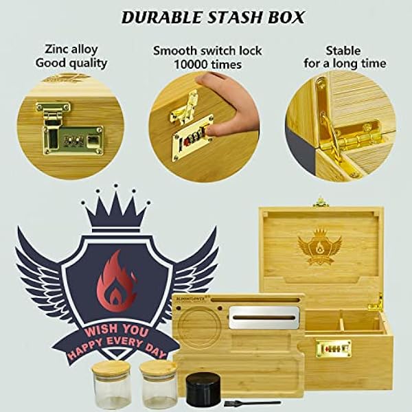 Caja de almacenamiento de bambú con cepillo de bandeja móvil, caja de almacenamiento de paleta extraíble multifuncional, juego de regalo de lujo y kit de suministro, juego de almacenamiento de madera